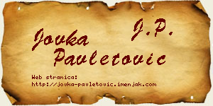Jovka Pavletović vizit kartica